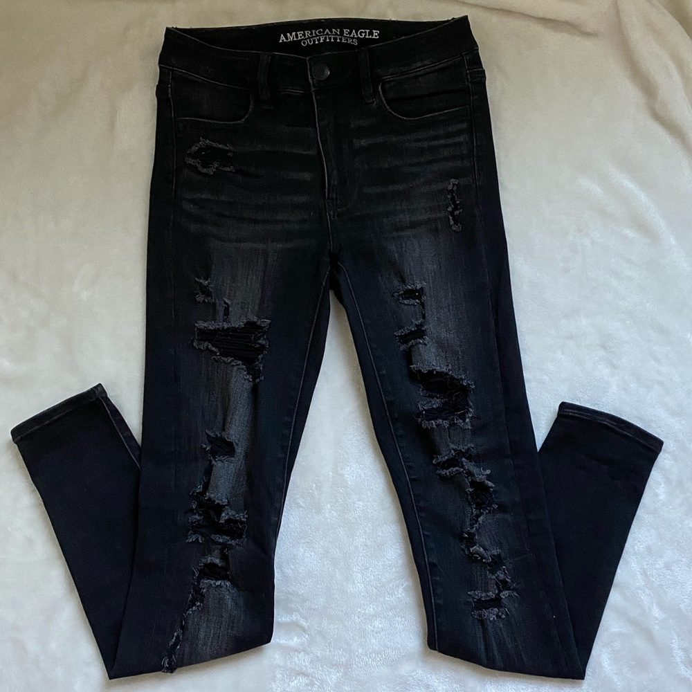 American Eagle Black Jeans (Super Super Stretch)